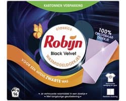 Robijn Classics Black Velvet Wasmiddeldoekjes 16 wasstrips