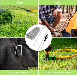 SnelShoppen - Pack van 50 Grondankers, Stevige Stalen Tentstaken, Anti-Roest Haringen voor Tuin, Camping, Fleece en Schutting, Inclusief 1 Stuk 45° Ge — thumbnail 5