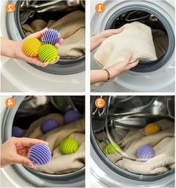Herbruikbare Wasballen voor Wasmachine - 9 Stuks - Droogballen van Rubber en Siliconen - Verminder Kreukels en Plakproblemen, Verzorgt en Verzacht Textiel — thumbnail 2