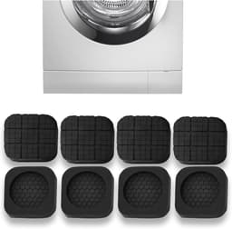 8-delige Vierkante Schokabsorberende Onderzetters – Anti-Vibratiepatins geschikt voor Wasmachine, geschikt voorkomt Verplaatsing & Trillingen, Vloerbeschermer — thumbnail 1