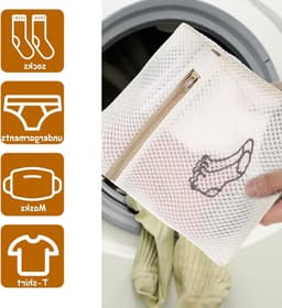 Wasmachine waszakken set van 2, mesh netzakken voor delicate kleding, ondergoed, sokken en beddengoed, 18 x 20 + 40 x 50 cm — thumbnail 5