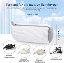 Schoenwaszak, wasmachine, schoenenzak, wasmachine met 360 graden reinigingsfleece, herbruikbare waszak, schoenen waszak met ritssluiting, voor schoenbescherming — thumbnail 3