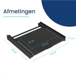 TIM® Tussenstuk Wasmachine Droger - Stapelkit - Tussenstuk Wasmachine en Droger - Tussenstuk Wasmachine Droger Zwart - Tussenstuk Wasmachine Droger Aeg - Zwart - 54cm x 60cm x 8cm — thumbnail 5