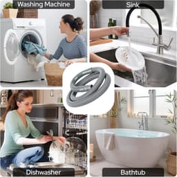 Afvoerslang verlengset - 1,5m - 5 stuks - met Bevestigingsklemmen en Bochtstuk - Geschikt voor wasmachine vaatwasser - Universeel — thumbnail 2