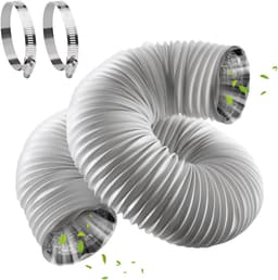 Dailygoods- Afvoerslang 100 mm - Flexibele Aluminium Buis - 6 m Lengte - Ventilatieslang - Slangklemmen - Hittebestendig Roestvrij Staal — thumbnail 1