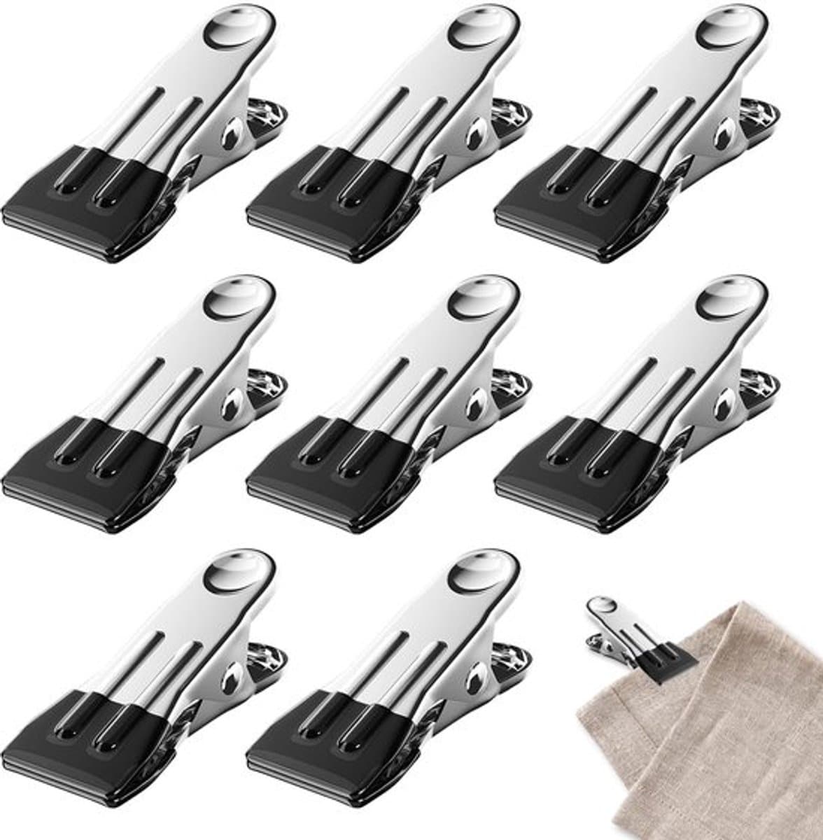 Dailygoods- Wasknijpers Roestvrij Staal - Set van 8 - Antislip — afbeelding 1
