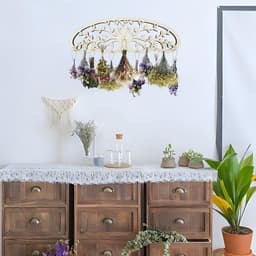 Dailygoods - Houten Kruiden Droogrek - Wandmontage met 11 Haken voor Droge Planten en Decoratie — thumbnail 2