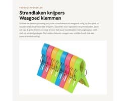 Dailygoods- Strandlaken Knijpers 8 Stuks - Kunststof Klemmen - Zonnebed Klemmen - Tafelkleed Klemmen - Kamperen - Sterk en Duurzaam