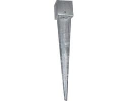 Vierkant Grondanker - Slaganker Staal - Stevig Fundament - Thermisch Verzinkt - 750 of 900 mm - Zilver — thumbnail 2