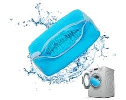 Schoenenzak Wasmachine - 1 Stuks Wasnet voor Schoenen - Antivervorming met Ritssluiting - Blauw