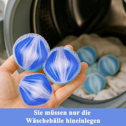 Pluisballen Wasmachine - Haarverwijderaar Ballen - Haarvrij Wassen - Vangt Dierenharen Op - 12 Stuks - Blauw — thumbnail 2
