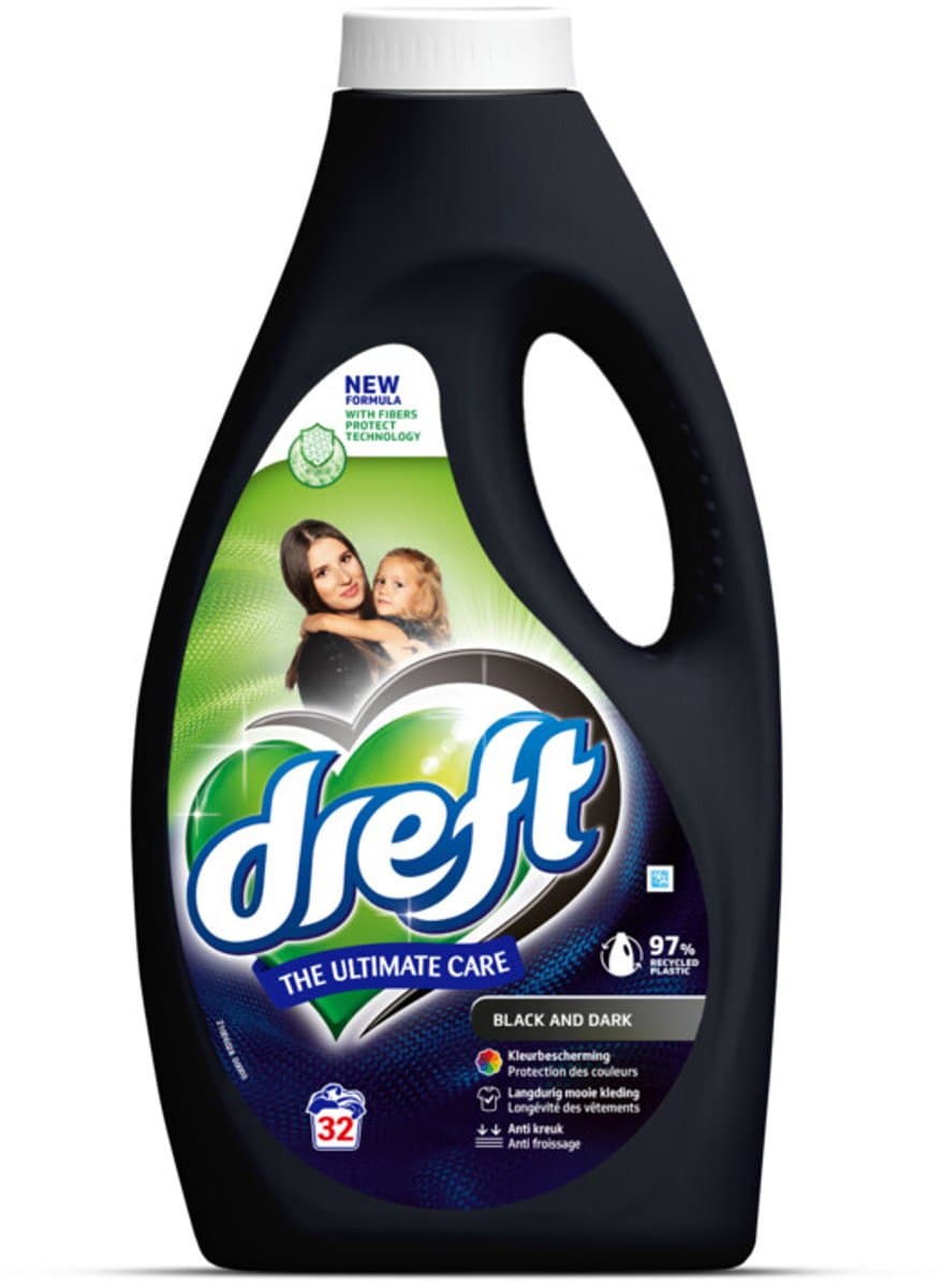 Dreft - Ultimate Care - Vloeibaar Wasmiddel - Donkere Was - 32 Wasbeurten — afbeelding 1