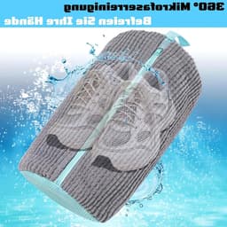 Waszak voor Schoenen met Rits, Herbruikbare Wasnet voor Sneakers en Sportschoenen, 39 x 19 cm, Grijs Blauw, Ideaal voor Wasmachine en Bescherming — thumbnail 5