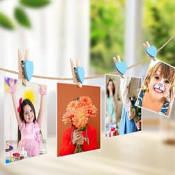 50-stuks Clips - Houten clips - Mini clips - Fotoclips - Hartvormige mini wasknijpers - Mini houten hartvormige wasknijpers - Geschikt voor foto's, paperclips, zelfgemaakte Valentijnskaarten, tekeningen, scrapbooks, enz. - Blauw — thumbnail 3
