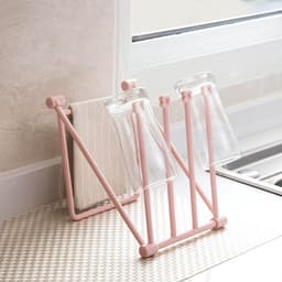 Multifunctioneel Vouwbaar Droogrek voor Keuken, Ventilatie en Stabiliteit met Meerdere Kleine Handdoeken (Lichtroze) — thumbnail 5