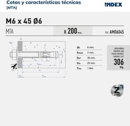 Keilankers M14 - Verankeringen Hoge Lasten - Bevestigen in Beton - Verzinkte Coating - M14 x 220 mm - Zilver — thumbnail 4