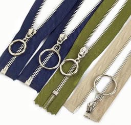 Metalen vervangende naaiende nylon ritsen, 5 stuks metalen ritsen sterke ritsen kleurrijke ritsen(Blue,Open End 50Cm) — thumbnail 4