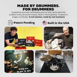 Drum Anchor - Bass Drum Stabilizer - Voorkomt Verschuiven - Ultra-Grip Technologie - Lichtgewicht 153g - Baksteen Rood — thumbnail 3