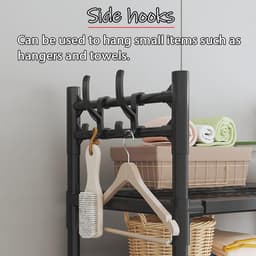 Multifunctional washing machine rack, space-saving storage rack for bathroom, dryer and washing machine, ideal for kitchen, balcony and laundry room — thumbnail 3