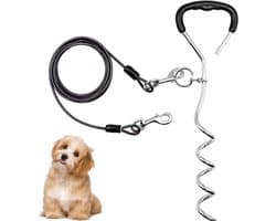 Bodemanker Hond - Grondanker Aanlegpaal - Hond Veilig Vastzetten - Heavy Duty - 43 cm - Zwart