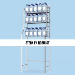 KAD® Wasmachine Ombouw - Wasmachine Kast - Wasmachine Meubel - Zilver - 25cm x 65cm x 160cm — thumbnail 3