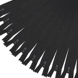 Nylon Ritssluitingen - Kleding Rits - Kleding Maken - Met Metalen - 5 Stuks 12cm - Zwart — thumbnail 2