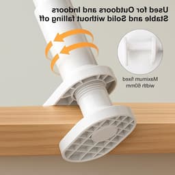 Compact Uitschuifbaar Wasrek - Draagbaar en Ruimtebesparend voor 7 Kledingstukken - Voor Hotel, Camping, Balkon en Thuis — thumbnail 2