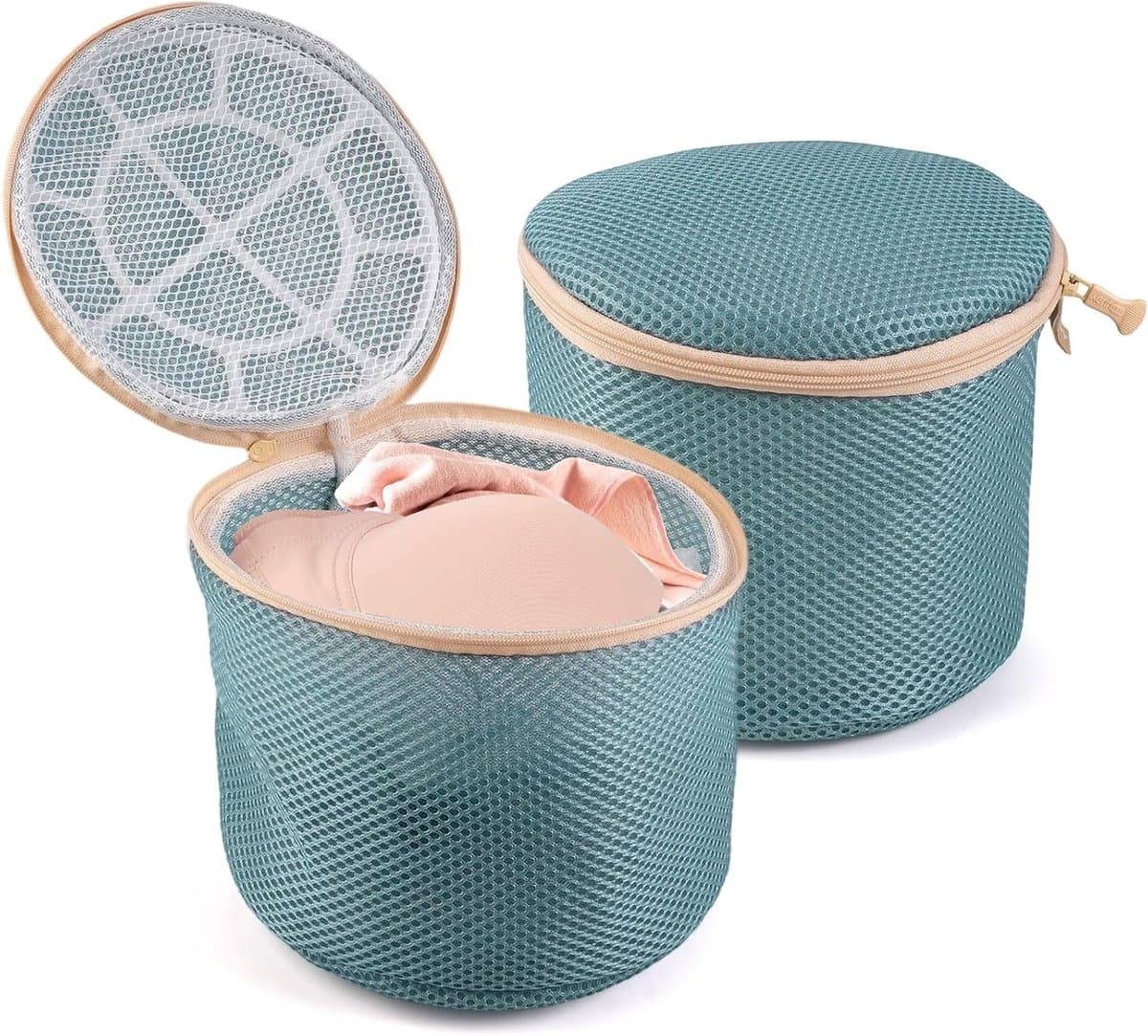 Set van 2 Waszakken voor de Wasmachine, 15x15cm Herbruikbare Netzakken voor Ondergoed, Bh's en Sokken, Perfect voor Reis en Organisatie van Wasgoed — afbeelding 1