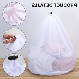 Set van 3 Waszakken voor Delicate Kleding - Herbruikbare Netwaszakken voor Ondergoed, Sokken en Bh's, 2 Kleine (30x40cm), 1 Grote (50x70cm) — thumbnail 2