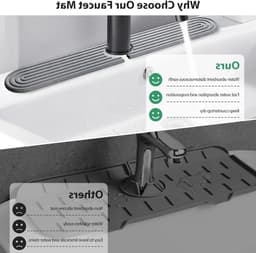 Diatomiet Afwasmat voor Keuken en Badkamer, Sneldrogend Waterabsorberend, Inclusief Schuurpapier (Donkergrijs, 61 x 100 cm) — thumbnail 3