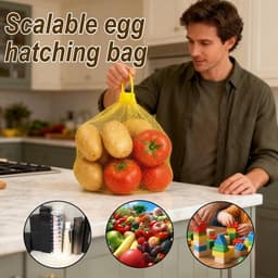 Produceerzakken - Netzakken Groente - Boodschappen Doen - Ademende Mesh Constructie - 35 cm - Geel — thumbnail 3