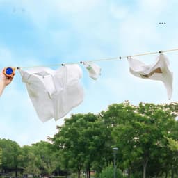 Intrekbare Waslijn - Reiswaslijn Kledinglijn - Buiten Kleding Drogen - Met Gespen Hangers - 10 Meter Touw - Grijs — thumbnail 5