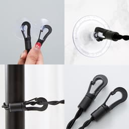 Waslijn Set - Draagbare Lijn - Kleding Drogen - Zuignappen & Haken - 2x 2.5 Meter - Zwart — thumbnail 3