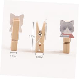 Houten Clips - Fotoclips Wasknijpers - Decoratie Ophangen - Natuurlijk Hout - 3.5 cm - Niet gespecificeerd — thumbnail 4