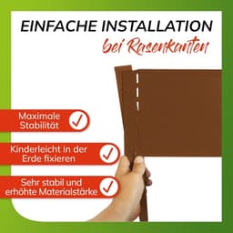 Grondanker Gazonrand - Bloemperk Verankering - Tuin Afbakening - Corten Staal Patina - Set van 25 - Bruin — thumbnail 3
