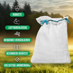 Netzakken met trekkoord - Opslagzakken - Oogst bewaren - Ademend materiaal - 20 stuks 5 kg - Wit — thumbnail 5