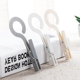 Wasknijpers met Haken - Droogclips Clips Hanger - Kleding Drogen - Winddicht Antislip - 20 stuks - Grijs — thumbnail 1