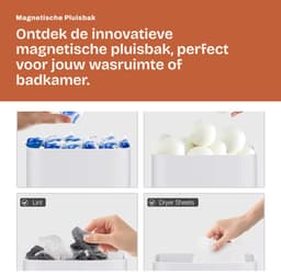 Magnetische Pluisbak voor Wasruimte - Badkamer - Wasmachine - Bespaarcontainer - Opknoping - Verbreden Opslag Houder - Organizer Mand - Muurmontage Prullenbak voor Wasmiddel Pods - Droger Wasmachine Ballen — thumbnail 3
