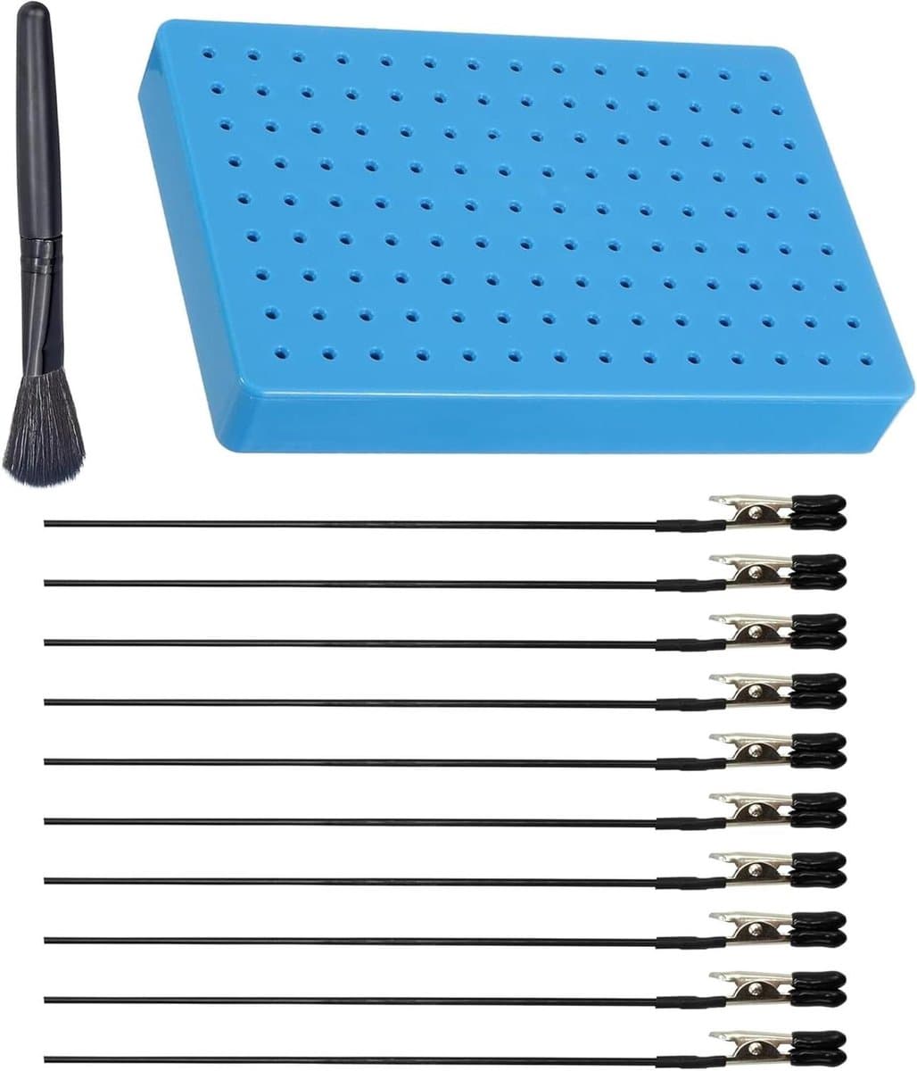 Krokodillenklemmen Set - Modelbouw Klemmen - Hobby Schilderen - Afneembare Clips - 10 Stuks - Blauw Zilver — afbeelding 1