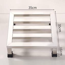 Apparaatverhoger Roestvrijstaal - Onderstel Wasmachine Koelkast - Apparaten Verplaatsen - Robuuste Ondersteuning 250kg - 10/20cm Hoog - Zilver — thumbnail 5