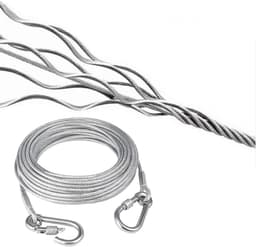 Kleding Touw - Waslijn Outdoor - Kleding Drogen - Winddicht Gecoat Staaldraad - Tot 20 meter - Meerkleurig — thumbnail 3