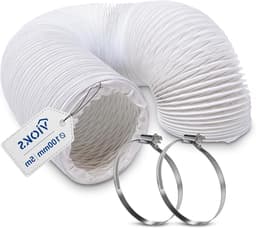Afvoerslang Airco - Flexibele slang - Lucht afvoeren - Met slangklemmen - 5 meter - Wit — thumbnail 1