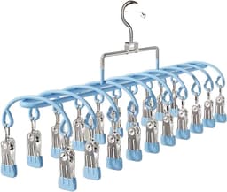 Kledinghaken - Wasknijpers Clips - Sokken Organiseren - Winddicht Antislip - 3 Stuks 20 Clips - Blauw — thumbnail 1