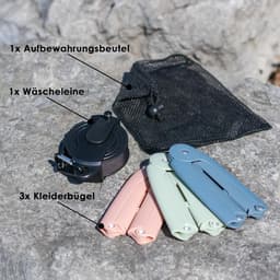 Waslijn met Hangers - Reis Waslijn - Droog Kleding - Inklapbaar en Compact - 3.5 Meter Lang - Zwart — thumbnail 3