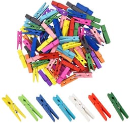 ZEYNOMAX- Wasknijpers 100 stuks - Mini-houten Klemmen - Kleurenmix - Sterk en Duurzaam - Perfect voor Fotoophangingen - Lichtgewicht — thumbnail 1