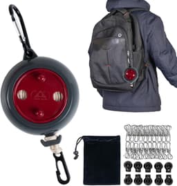 Uittrekbare Waslijn - Draagbare Drooglijn - Ruimte Besparen - Met Opbergtas - 10 Meter - Sport Rood — thumbnail 1