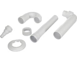 Wasmachine Sifon - Afvoer Fitting - Afvalwater Afvoeren - Met Muurbeugel - DN50 - Wit