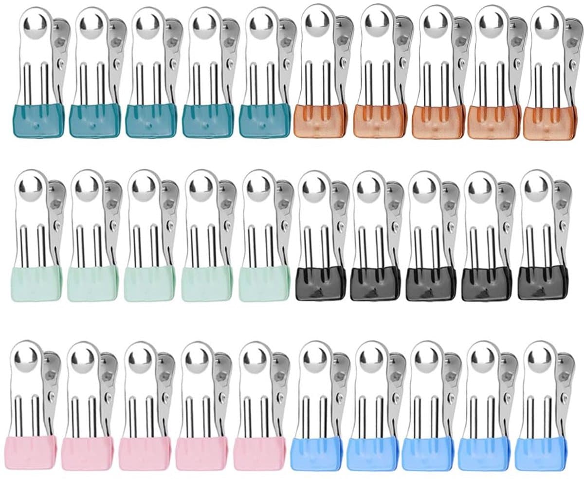 Ibenzoa® Multifunctionele Roestvrijstalen Clips voor Kleding, Handdoeken en Meer - Set van 30 Stuks — afbeelding 1
