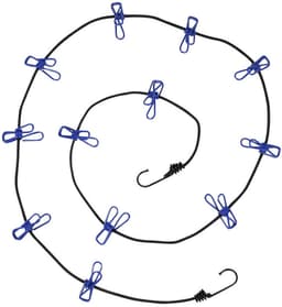 Benson Waslijn incl. 12 knijpers - 2x - elastisch van 190 tot 320 cm - met haken — thumbnail 5