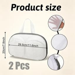 BH Wasmachine Zakken - 3D Bescherming Netzak - 2 Stuks 30x20 cm - Verborgen Rits Delicate Was - Voor BH's en Lingerie - Blauw — thumbnail 3